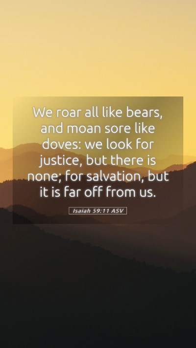 Picture 05 - Isaiah 59:11 ASV Mobile Phone Wallpaper - We roar all like bears, and moan sore like doves: - Mobile Bible Verse Wallpaper