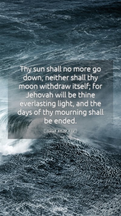 Picture 05 - Isaiah 60:20 ASV Mobile Phone Wallpaper - Thy sun shall no more go down, neither shall thy - Mobile Bible Verse Wallpaper