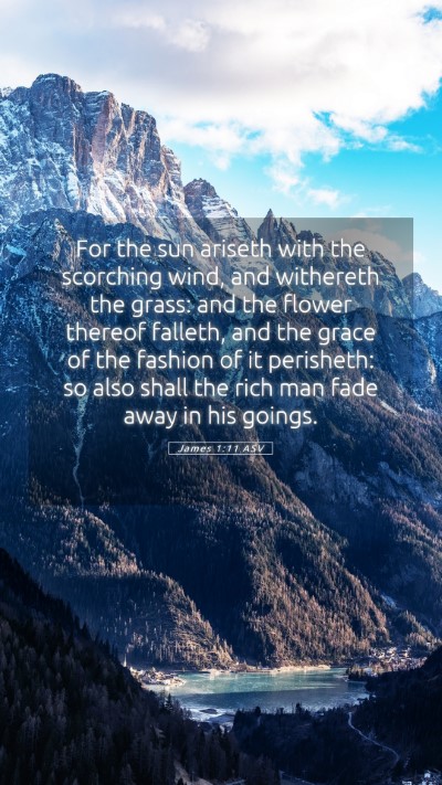 Picture 05 - James 1:11 ASV Mobile Phone Wallpaper - For the sun ariseth with the scorching wind, and - Mobile Bible Verse Wallpaper