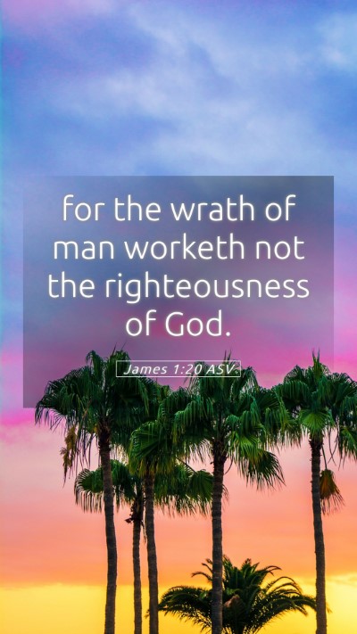 Picture 05 - James 1:20 ASV Mobile Phone Wallpaper - for the wrath of man worketh not the - Mobile Bible Verse Wallpaper