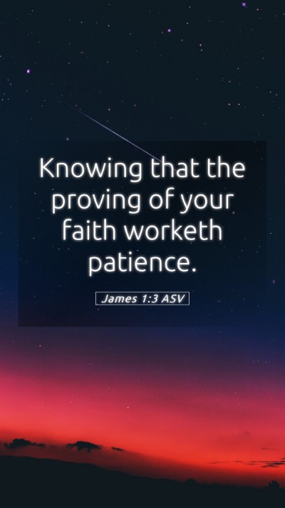 Picture 05 - James 1:3 ASV Mobile Phone Wallpaper - Knowing that the proving of your faith worketh - Mobile Bible Verse Wallpaper