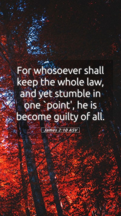Picture 05 - James 2:10 ASV Mobile Phone Wallpaper - For whosoever shall keep the whole law, and yet - Mobile Bible Verse Wallpaper