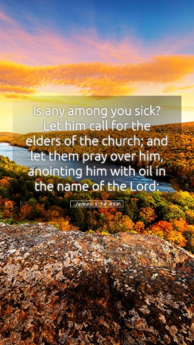 Picture 05 - James 5:14 ASV Mobile Phone Wallpaper - Is any among you sick? Let him call for the - Mobile Bible Verse Wallpaper