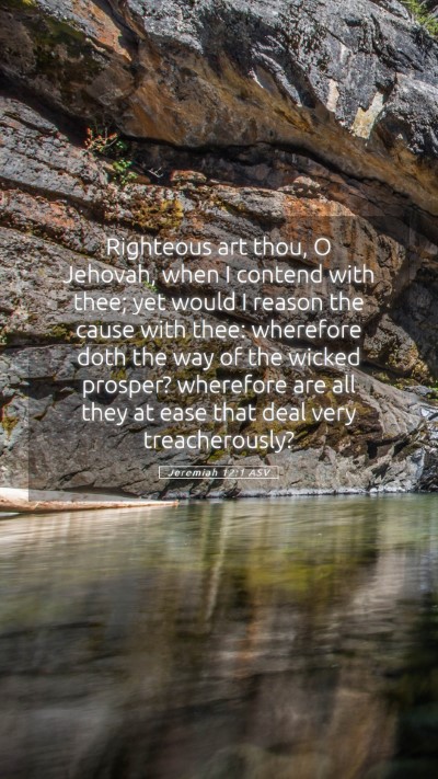 Picture 05 - Jeremiah 12:1 ASV Mobile Phone Wallpaper - Righteous art thou, O Jehovah, when I contend - Mobile Bible Verse Wallpaper