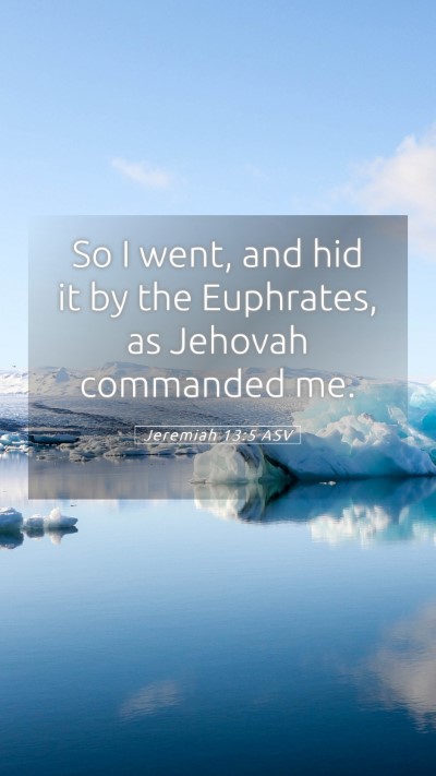 Picture 05 - Jeremiah 13:5 ASV Mobile Phone Wallpaper - So I went, and hid it by the Euphrates, as - Mobile Bible Verse Wallpaper