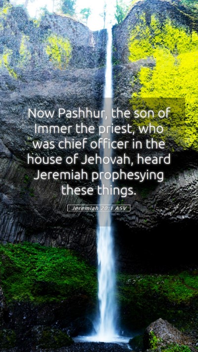 Picture 05 - Jeremiah 20:1 ASV Mobile Phone Wallpaper - Now Pashhur, the son of Immer the priest, who was - Mobile Bible Verse Wallpaper
