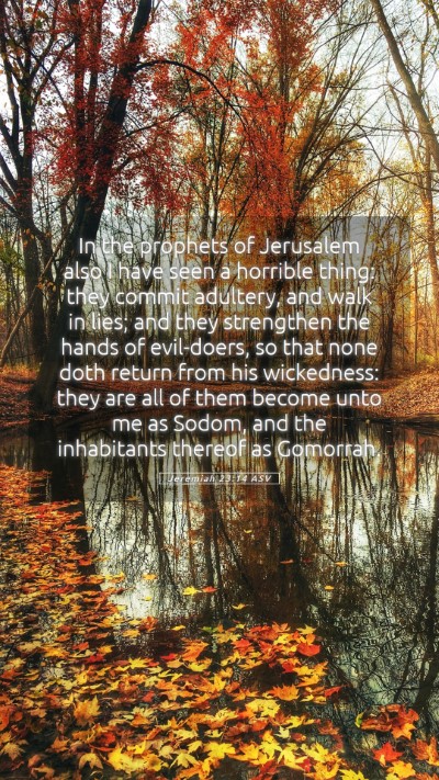 Picture 05 - Jeremiah 23:14 ASV Mobile Phone Wallpaper - In the prophets of Jerusalem also I have seen a - Mobile Bible Verse Wallpaper