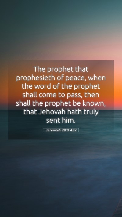 Picture 05 - Jeremiah 28:9 ASV Mobile Phone Wallpaper - The prophet that prophesieth of peace, when the - Mobile Bible Verse Wallpaper