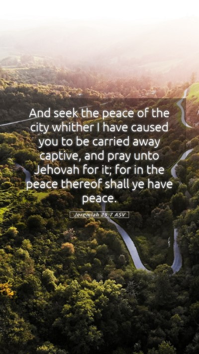 Picture 05 - Jeremiah 29:7 ASV Mobile Phone Wallpaper - And seek the peace of the city whither I have - Mobile Bible Verse Wallpaper