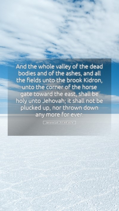 Picture 05 - Jeremiah 31:40 ASV Mobile Phone Wallpaper - And the whole valley of the dead bodies and of - Mobile Bible Verse Wallpaper