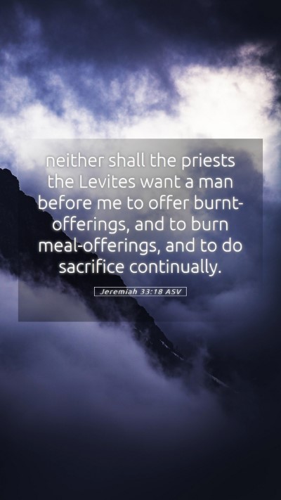 Picture 05 - Jeremiah 33:18 ASV Mobile Phone Wallpaper - neither shall the priests the Levites want a man - Mobile Bible Verse Wallpaper