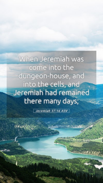 Picture 05 - Jeremiah 37:16 ASV Mobile Phone Wallpaper - When Jeremiah was come into the dungeon-house, - Mobile Bible Verse Wallpaper