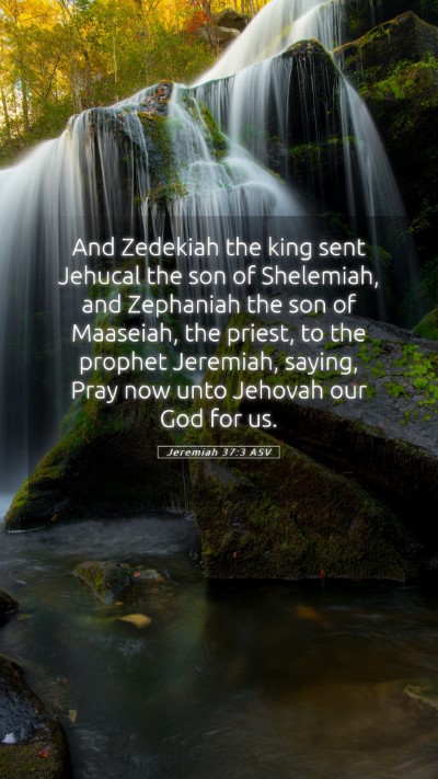 Picture 05 - Jeremiah 37:3 ASV Mobile Phone Wallpaper - And Zedekiah the king sent Jehucal the son of - Mobile Bible Verse Wallpaper