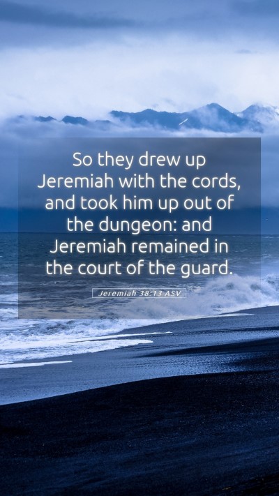 Picture 05 - Jeremiah 38:13 ASV Mobile Phone Wallpaper - So they drew up Jeremiah with the cords, and took - Mobile Bible Verse Wallpaper
