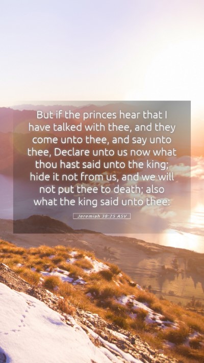 Picture 05 - Jeremiah 38:25 ASV Mobile Phone Wallpaper - But if the princes hear that I have talked with - Mobile Bible Verse Wallpaper