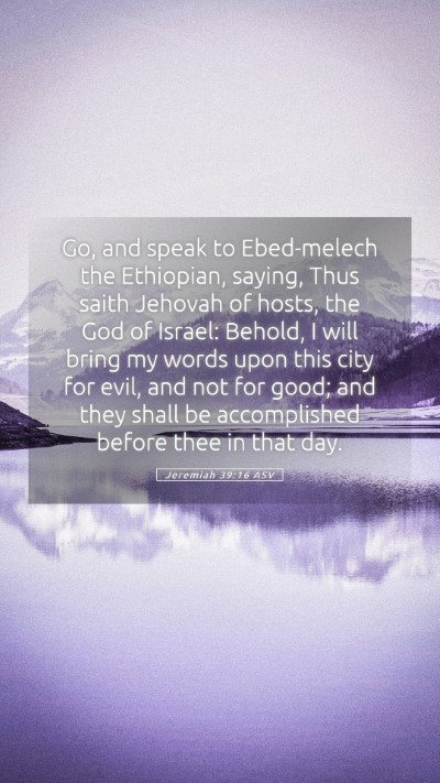 Picture 05 - Jeremiah 39:16 ASV Mobile Phone Wallpaper - Go, and speak to Ebed-melech the Ethiopian, - Mobile Bible Verse Wallpaper