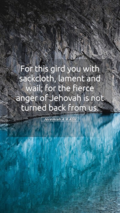 Picture 05 - Jeremiah 4:8 ASV Mobile Phone Wallpaper - For this gird you with sackcloth, lament and - Mobile Bible Verse Wallpaper