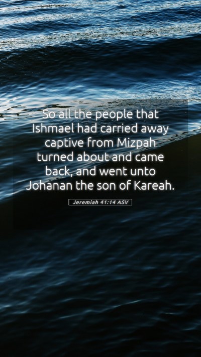 Picture 05 - Jeremiah 41:14 ASV Mobile Phone Wallpaper - So all the people that Ishmael had carried away - Mobile Bible Verse Wallpaper