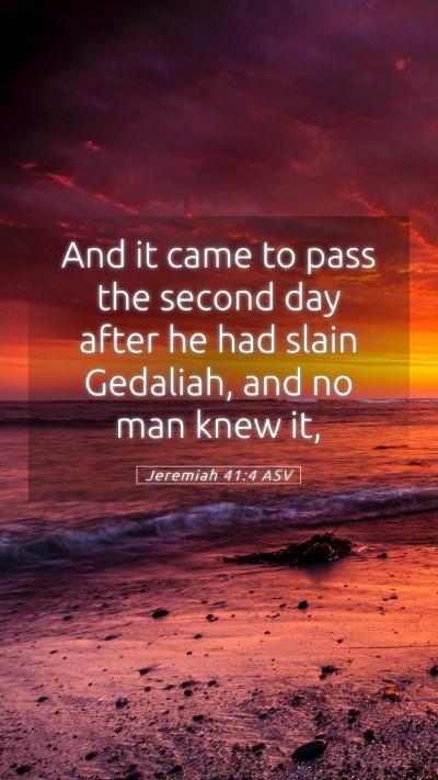 Picture 05 - Jeremiah 41:4 ASV Mobile Phone Wallpaper - And it came to pass the second day after he had - Mobile Bible Verse Wallpaper