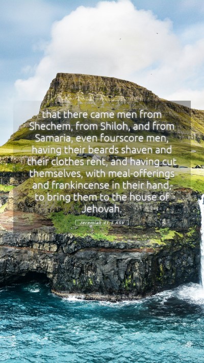 Picture 05 - Jeremiah 41:5 ASV Mobile Phone Wallpaper - that there came men from Shechem, from Shiloh, - Mobile Bible Verse Wallpaper
