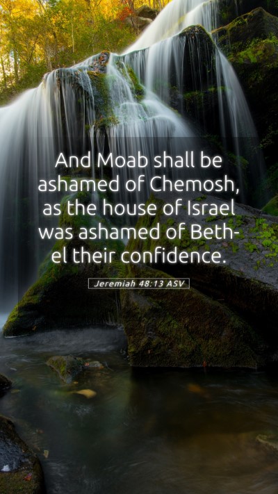Picture 05 - Jeremiah 48:13 ASV Mobile Phone Wallpaper - And Moab shall be ashamed of Chemosh, as the - Mobile Bible Verse Wallpaper
