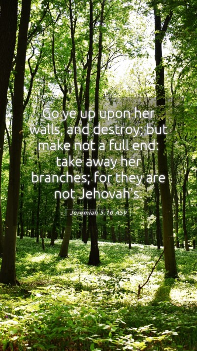 Picture 05 - Jeremiah 5:10 ASV Mobile Phone Wallpaper - Go ye up upon her walls, and destroy; but make - Mobile Bible Verse Wallpaper