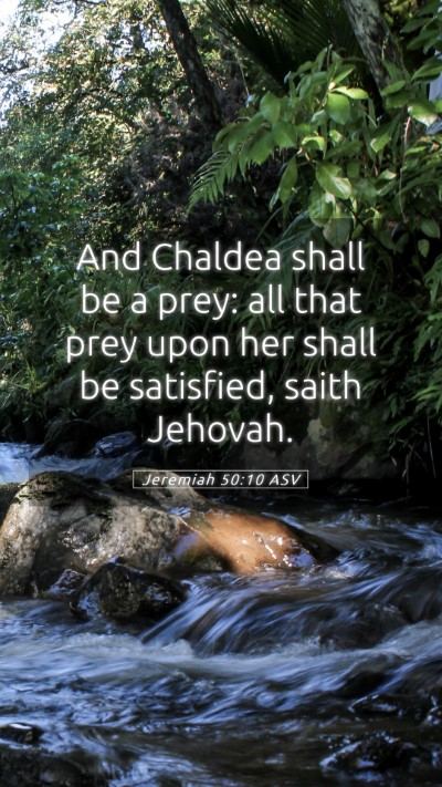 Picture 05 - Jeremiah 50:10 ASV Mobile Phone Wallpaper - And Chaldea shall be a prey: all that prey upon - Mobile Bible Verse Wallpaper