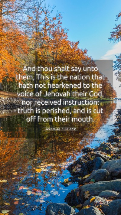 Picture 05 - Jeremiah 7:28 ASV Mobile Phone Wallpaper - And thou shalt say unto them, This is the nation - Mobile Bible Verse Wallpaper