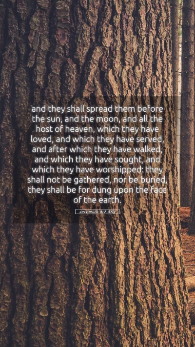 Picture 05 - Jeremiah 8:2 ASV Mobile Phone Wallpaper - and they shall spread them before the sun, and - Mobile Bible Verse Wallpaper