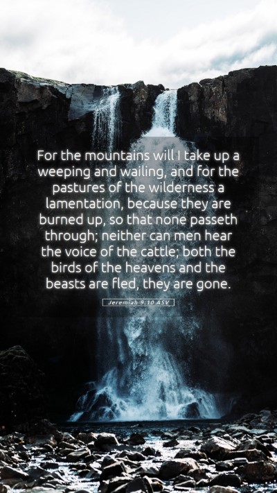 Picture 05 - Jeremiah 9:10 ASV Mobile Phone Wallpaper - For the mountains will I take up a weeping and - Mobile Bible Verse Wallpaper
