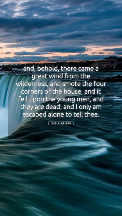 Picture 05 - Job 1:19 ASV Mobile Phone Wallpaper - and, behold, there came a great wind from the - Mobile Bible Verse Wallpaper