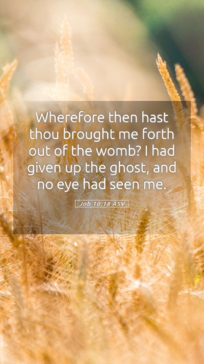 Picture 05 - Job 10:18 ASV Mobile Phone Wallpaper - Wherefore then hast thou brought me forth out of - Mobile Bible Verse Wallpaper
