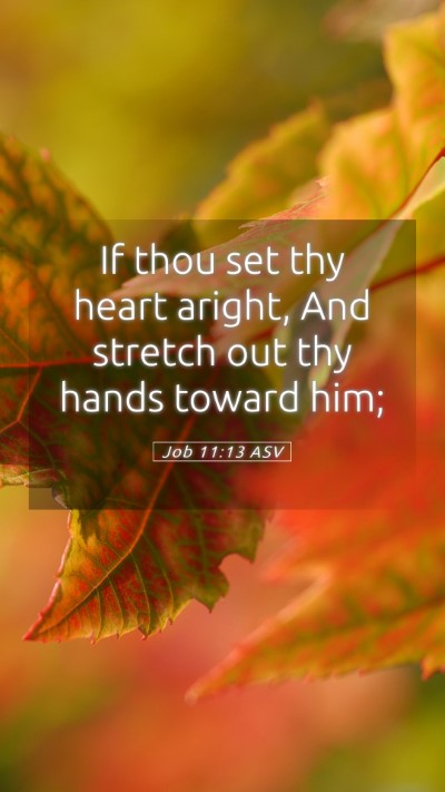 Picture 05 - Job 11:13 ASV Mobile Phone Wallpaper - If thou set thy heart aright, And stretch out thy - Mobile Bible Verse Wallpaper
