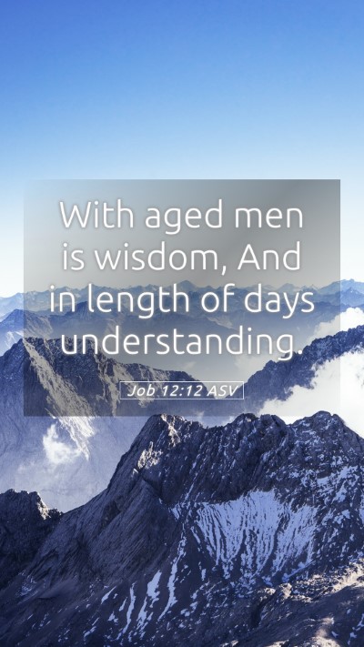 Picture 05 - Job 12:12 ASV Mobile Phone Wallpaper - With aged men is wisdom, And in length of days - Mobile Bible Verse Wallpaper