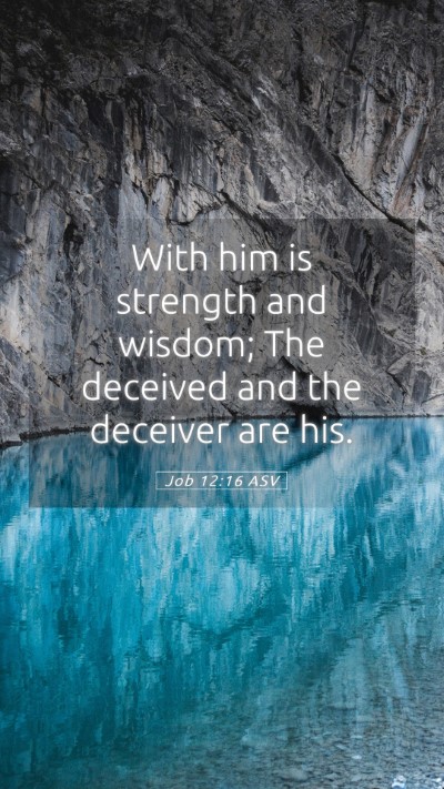Picture 05 - Job 12:16 ASV Mobile Phone Wallpaper - With him is strength and wisdom; The deceived and - Mobile Bible Verse Wallpaper