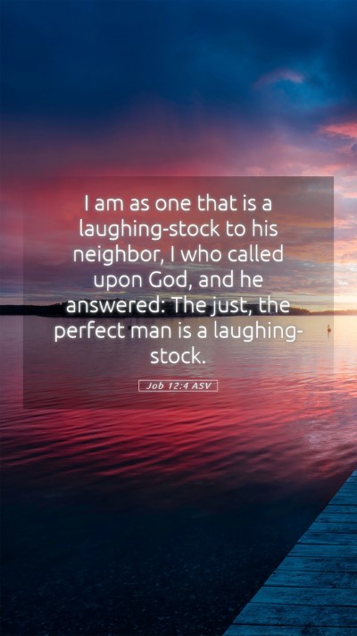 Picture 05 - Job 12:4 ASV Mobile Phone Wallpaper - I am as one that is a laughing-stock to his - Mobile Bible Verse Wallpaper