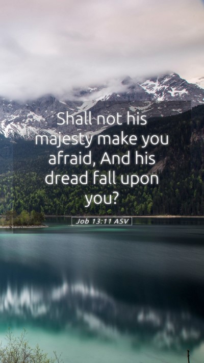 Picture 05 - Job 13:11 ASV Mobile Phone Wallpaper - Shall not his majesty make you afraid, And his - Mobile Bible Verse Wallpaper