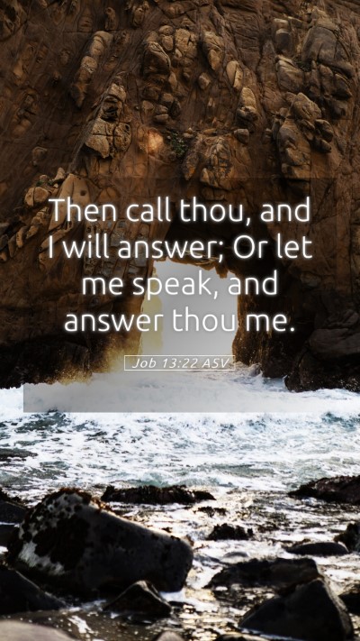 Picture 05 - Job 13:22 ASV Mobile Phone Wallpaper - Then call thou, and I will answer; Or let me - Mobile Bible Verse Wallpaper