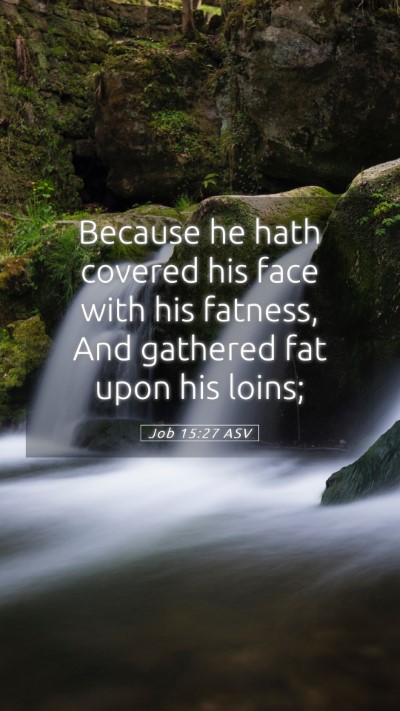 Picture 05 - Job 15:27 ASV Mobile Phone Wallpaper - Because he hath covered his face with his - Mobile Bible Verse Wallpaper