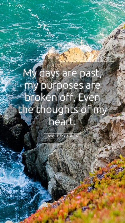 Picture 05 - Job 17:11 ASV Mobile Phone Wallpaper - My days are past, my purposes are broken off, - Mobile Bible Verse Wallpaper
