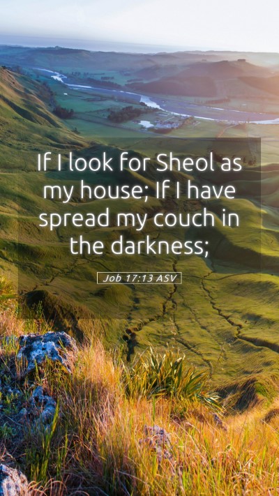 Picture 05 - Job 17:13 ASV Mobile Phone Wallpaper - If I look for Sheol as my house; If I have spread - Mobile Bible Verse Wallpaper