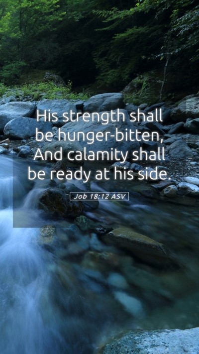 Picture 05 - Job 18:12 ASV Mobile Phone Wallpaper - His strength shall be hunger-bitten, And calamity - Mobile Bible Verse Wallpaper