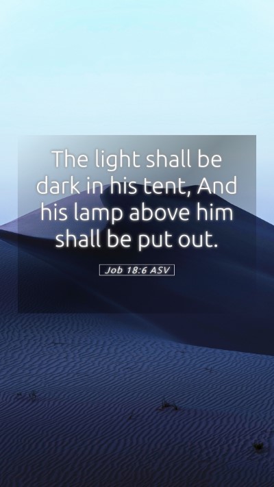 Picture 05 - Job 18:6 ASV Mobile Phone Wallpaper - The light shall be dark in his tent, And his lamp - Mobile Bible Verse Wallpaper