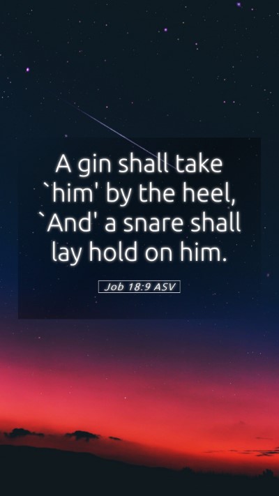 Picture 05 - Job 18:9 ASV Mobile Phone Wallpaper - A gin shall take `him' by the heel, `And' a snare - Mobile Bible Verse Wallpaper