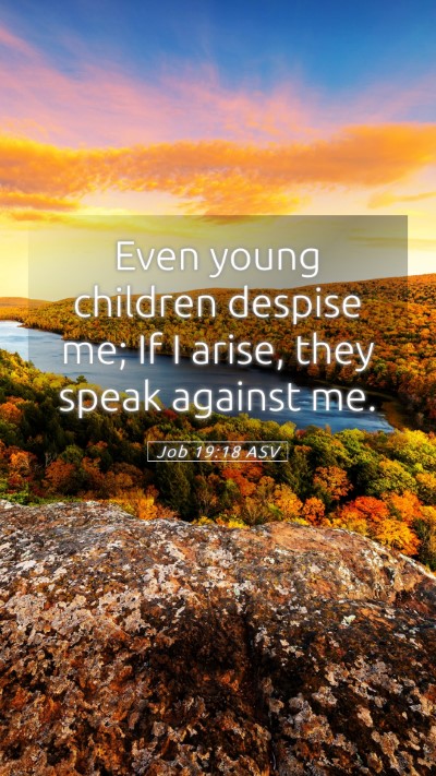 Picture 05 - Job 19:18 ASV Mobile Phone Wallpaper - Even young children despise me; If I arise, they - Mobile Bible Verse Wallpaper