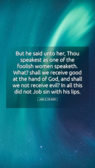 Picture 05 - Job 2:10 ASV Mobile Phone Wallpaper - But he said unto her, Thou speakest as one of the - Mobile Bible Verse Wallpaper