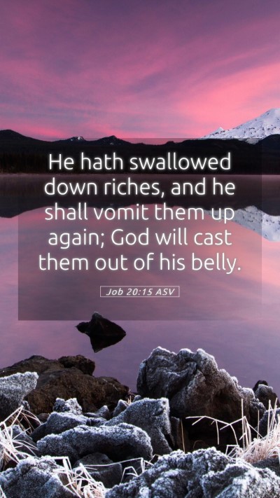 Picture 05 - Job 20:15 ASV Mobile Phone Wallpaper - He hath swallowed down riches, and he shall vomit - Mobile Bible Verse Wallpaper