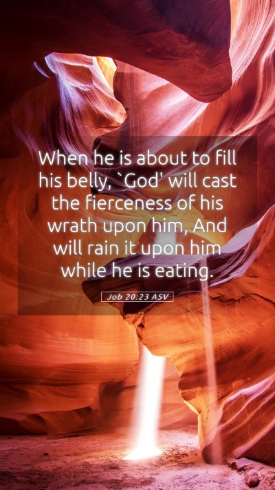 Picture 05 - Job 20:23 ASV Mobile Phone Wallpaper - When he is about to fill his belly, `God' will - Mobile Bible Verse Wallpaper