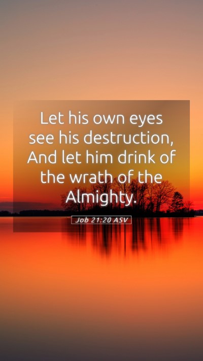 Picture 05 - Job 21:20 ASV Mobile Phone Wallpaper - Let his own eyes see his destruction, And let him - Mobile Bible Verse Wallpaper