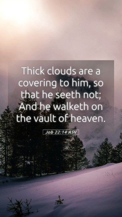 Picture 05 - Job 22:14 ASV Mobile Phone Wallpaper - Thick clouds are a covering to him, so that he - Mobile Bible Verse Wallpaper